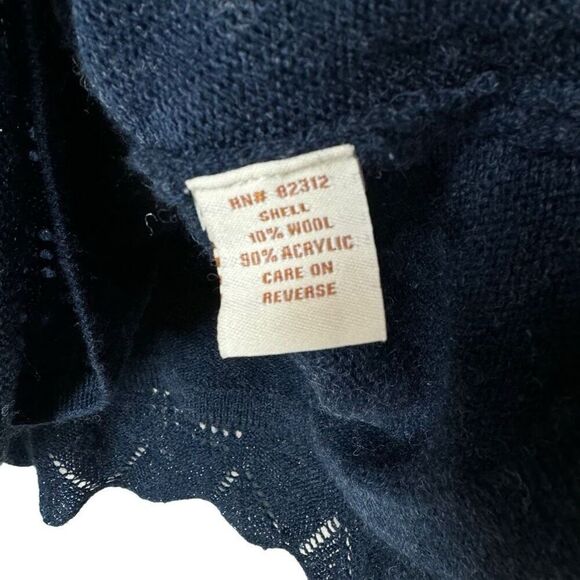 Aryeh Crochet Sweater Mini Dress Wool Blend Metallic Blue A-Line Size S - Picture 8 of 13